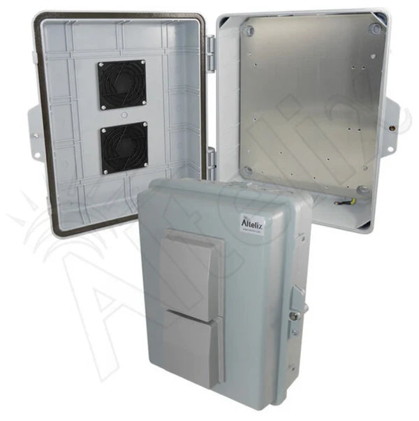 14x11x5 Polycarbonate + ABS Vented Weatherproof NEMA Enclosure with Aluminum Mounting Plate