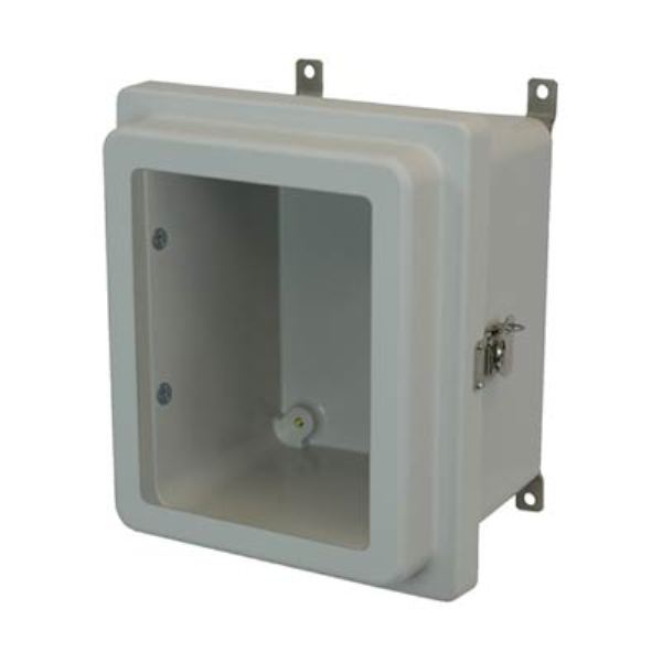 Fiberglass Enclosure Hinged Twist Latch Opaque Cover With Window