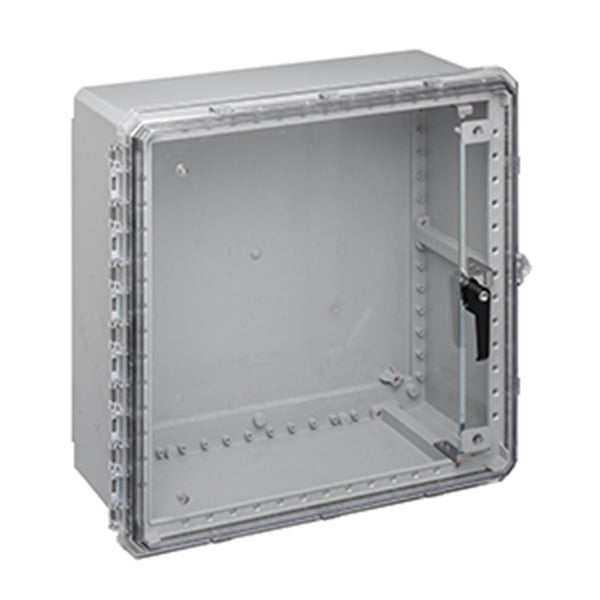 Genesis Series Polycarbonate Enclosure with Hinge Clear Non-Metallic 3pt Locking Latch Cover