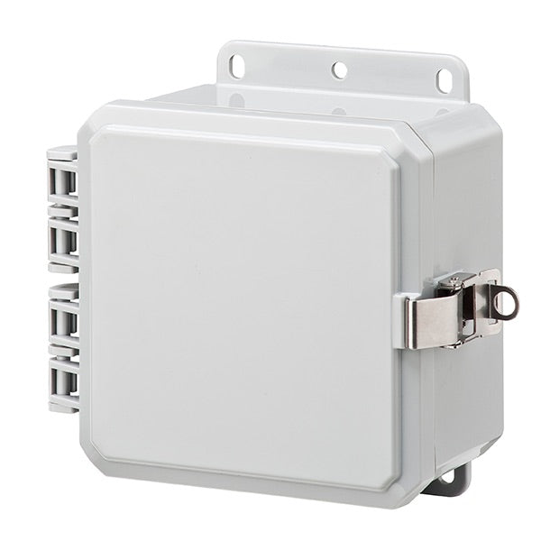 4X4X3 Impact Series Polycarbonate Enclosure With Stainless Steel Locking Latch and Opaque Cover