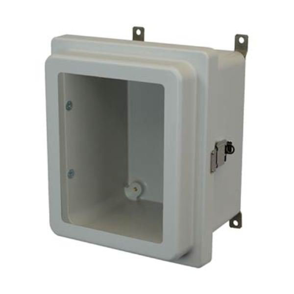 Allied Moulded Control Series Fiberglass Enclosure - Hinged Metal Snap Latch Opaque Cover With Window - Nema Supply
