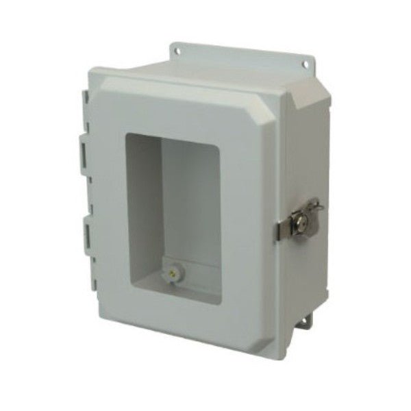 Allied Moulded Ultra - Line Fiberglass Series Enclosure - Hinge Twist Latch Opaque Cover With Window - Nema Supply