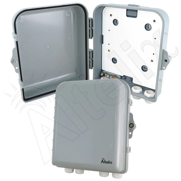 Altelix 10x9x4 IP66 NEMA 4X PC+ABS Indoor / Outdoor RF Transparent WiFi Access Point Enclosure with PVC Non - Metallic Equipment Mounting Plate - Nema Supply