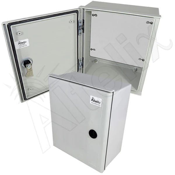 Altelix 12x10x6 NEMA 3X Fiberglass Weatherproof Enclosure with Steel Equipment Mounting Plate - Nema Supply