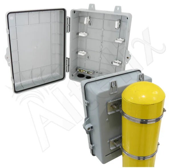 Altelix 12x9x5 Pole Mount IP66 NEMA 4X PC+ABS Weatherproof Utility Box with Hinged Door - Nema Supply