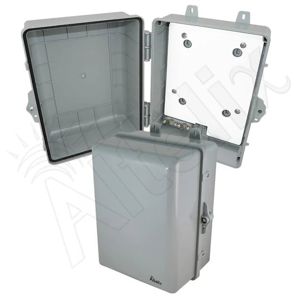 Altelix 12x9x7 IP66 NEMA 4X PC+ABS Indoor / Outdoor RF Transparent WiFi Access Point Enclosure with PVC Non - Metallic Equipment Mounting Plate - Nema Supply