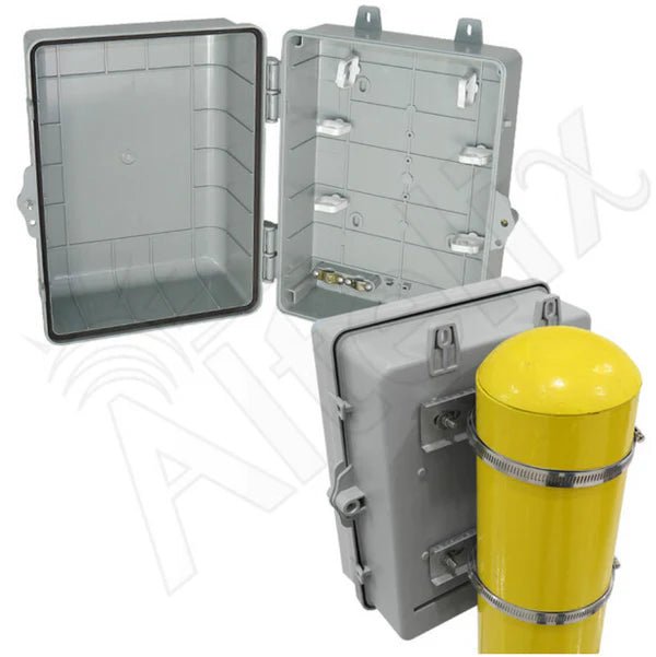 Altelix 12x9x7 Pole Mount IP66 NEMA 4X PC+ABS Weatherproof Utility Box with Hinged Door - Nema Supply
