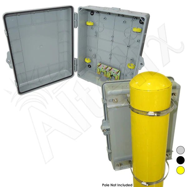 Altelix 14x11x5 PC + ABS Weatherproof Utility Box NEMA Enclosure with Pole Mount Kit - Nema Supply