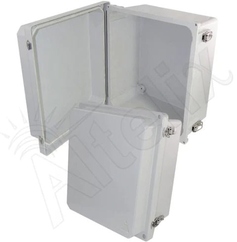 Altelix 14x12x8 Fiberglass Weatherproof NEMA 4X Enclosure with Quick Release Latches - Nema Supply