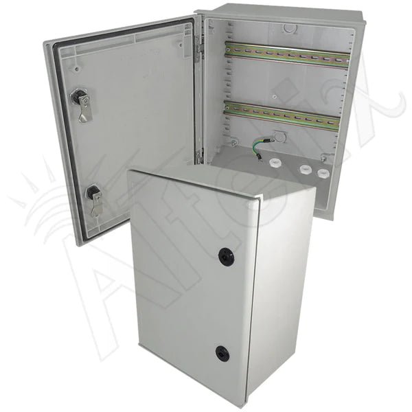 Altelix 16x12x8 Industrial DIN Rail Enclosure Fiberglass NEMA 3X IP65 - Nema Supply