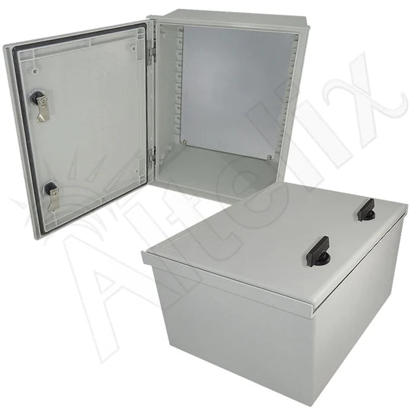 Altelix 16x12x8 NEMA 3X Fiberglass Weatherproof Enclosure with Blank Steel Equipment Mounting Plate - Nema Supply