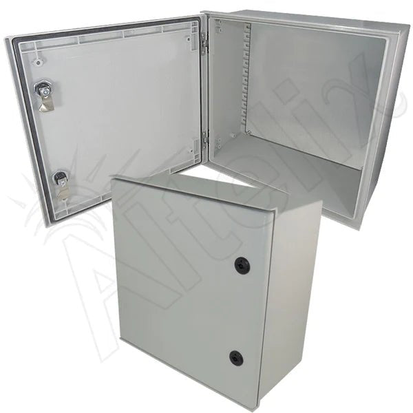 Altelix 16x16x8 NEMA 3X Fiberglass Weatherproof Enclosure with Blank Steel Equipment Mounting Plate - Nema Supply