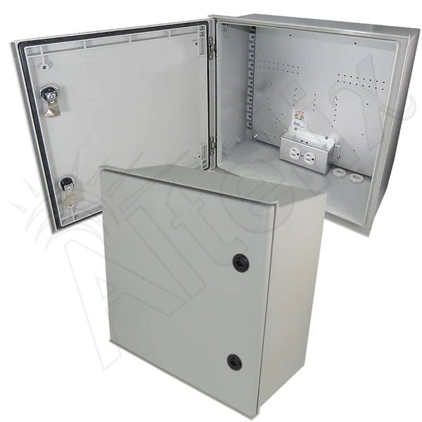 Altelix 16x16x8 NEMA 3X Fiberglass Weatherproof Enclosure with Equipment Mounting Plate & 120 VAC Outlets - Nema Supply