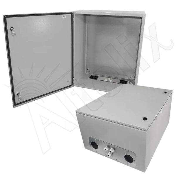 Altelix 28x24x16 Vented Steel Weatherproof NEMA Enclosure with Steel Equipment Mounting Plate - Nema Supply