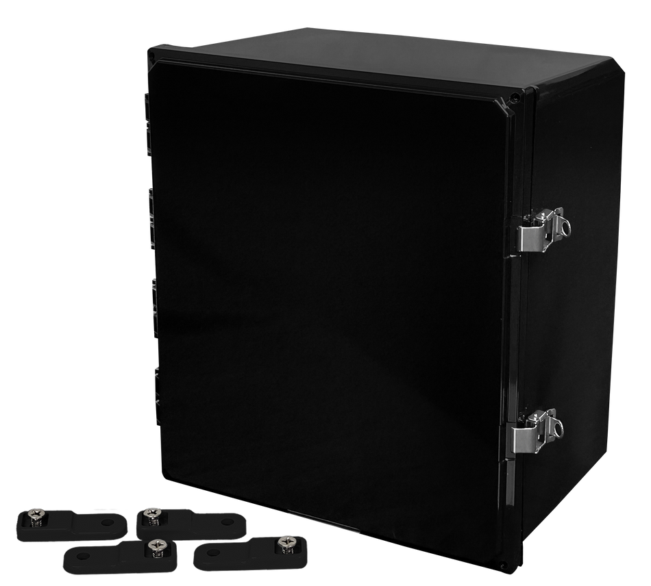 Integra Premium Series Polycarbonate Enclosure with Hinge Opaque Locking Latch Cover (BLACK)