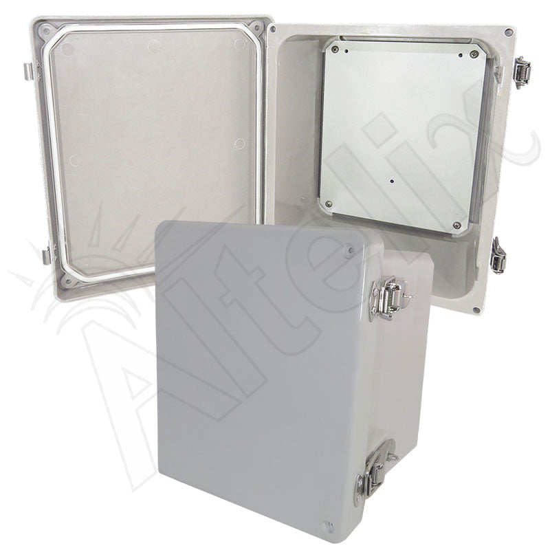 Altelix 10x8x6 Fiberglass Weatherproof NEMA 4X Enclosure with Blank Aluminum Equipment Mounting Plate - Nema Supply
