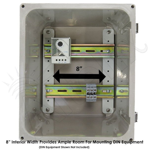 Altelix 10x8x6 Industrial DIN Rail Enclosure Fiberglass NEMA 4X IP66 - Nema Supply