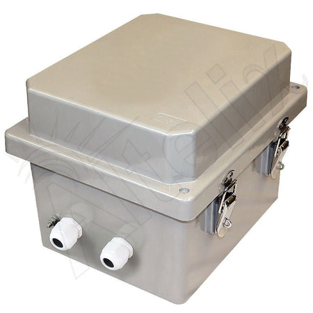 Altelix 10x8x8 Fiberglass Weatherproof NEMA 4X Enclosure with Aluminum Equipment Mounting Plate & 120 VAC Outlets - Nema Supply