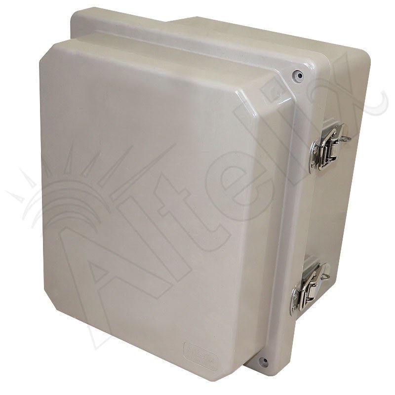 Altelix 10x8x8 Fiberglass Weatherproof NEMA 4X Enclosure with Aluminum Equipment Mounting Plate & 120 VAC Outlets & Power Cord - Nema Supply
