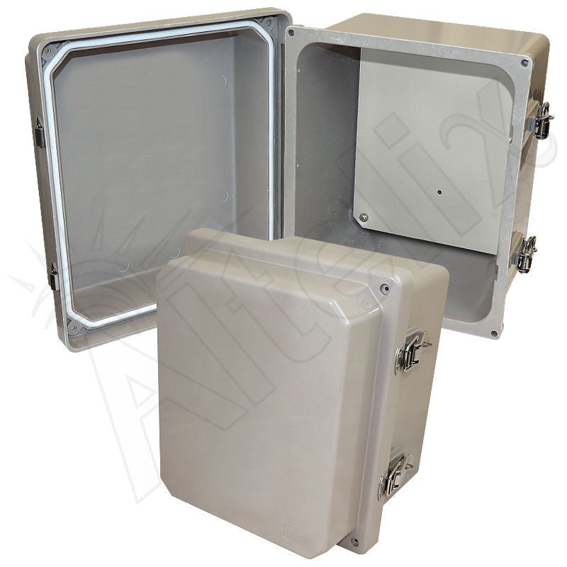 Altelix 10x8x8 Fiberglass Weatherproof NEMA 4X Enclosure with Blank Aluminum Equipment Mounting Plate - Nema Supply