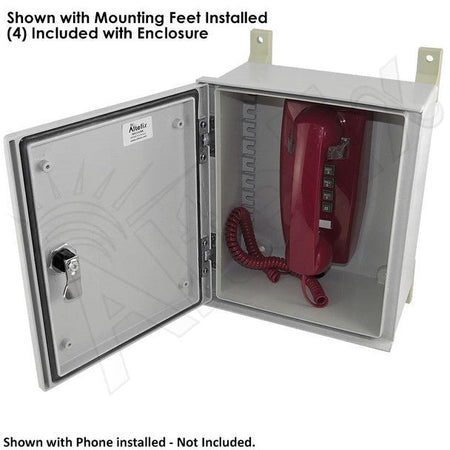 Altelix 12x10x6 Fiberglass Outdoor Weatherproof NEMA 3X Phone Call Box with Emergency Phone Label - Nema Supply