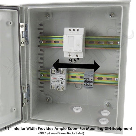 Altelix 12x10x6 Industrial DIN Rail Enclosure Fiberglass NEMA 3X IP65 - Nema Supply