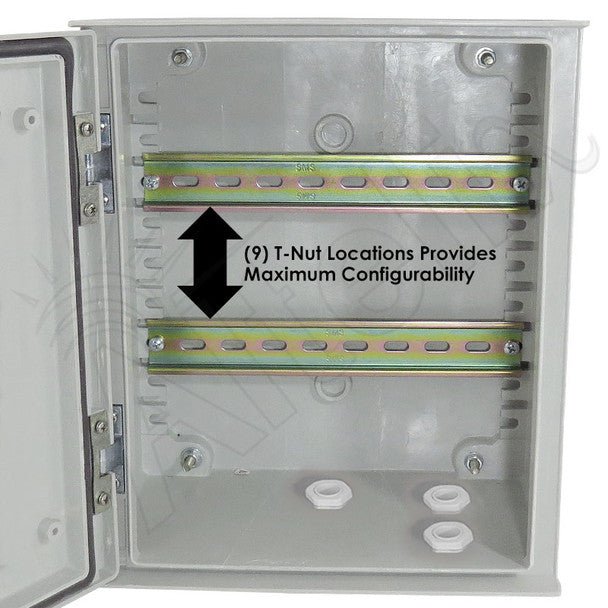 Altelix 12x10x6 Industrial DIN Rail Enclosure Fiberglass NEMA 3X IP65 - Nema Supply