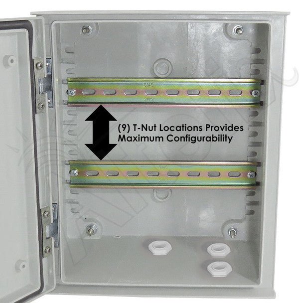Altelix 12x10x6 Vented Industrial DIN Rail Fiberglass Weatherproof NEMA Enclosure - Nema Supply