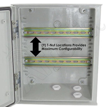 Altelix 12x10x6 Vented Industrial DIN Rail Fiberglass Weatherproof NEMA Enclosure - Nema Supply