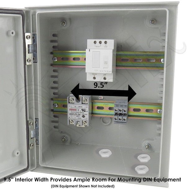 Altelix 12x10x6 Vented Industrial DIN Rail Fiberglass Weatherproof NEMA Enclosure - Nema Supply