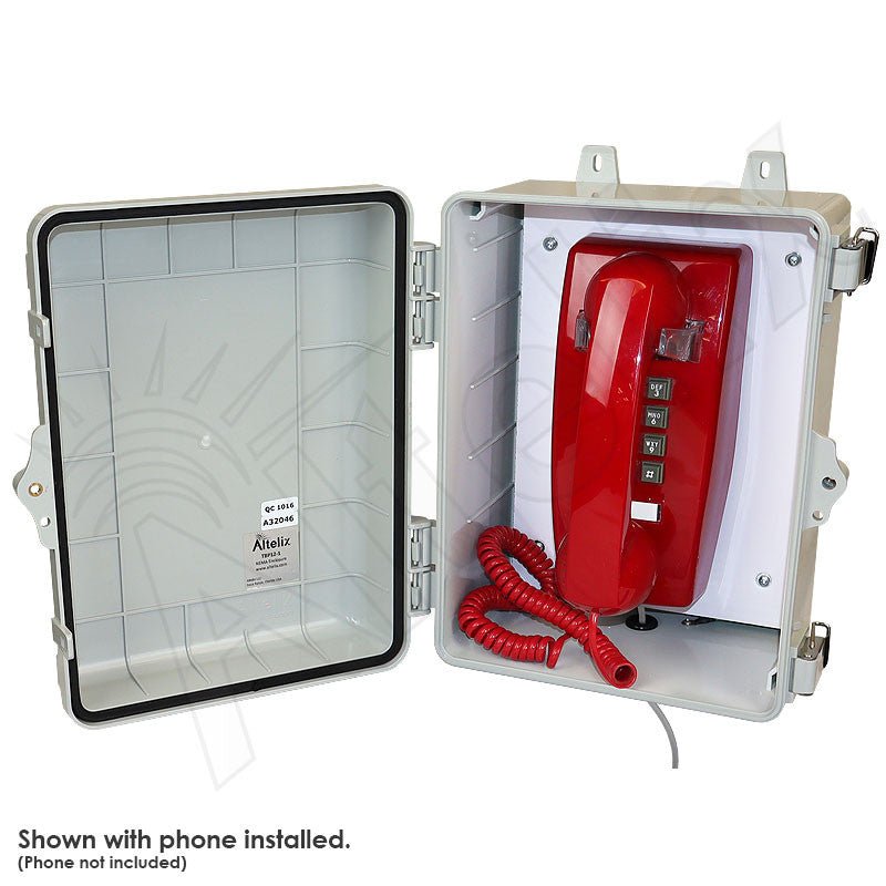 Altelix 12x9x7 IP66 NEMA 4X Outdoor Weatherproof Phone Call Box with P ...