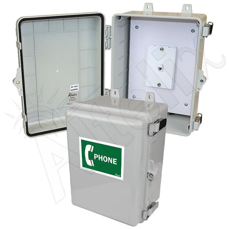Altelix 12x9x7 IP66 NEMA 4X Outdoor Weatherproof Phone Call Box with Phone Label - Nema Supply