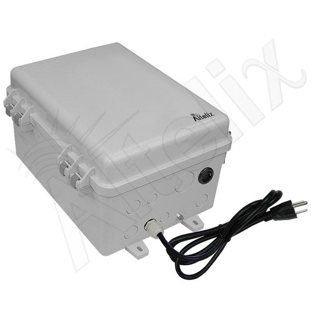 Altelix 12x9x7 NEMA 4X PC+ABS Weatherproof Utility Box NEMA Enclosure with Aluminum Mounting Plate, 120 VAC Outlet & Power Cord - Nema Supply
