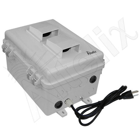 Altelix 12x9x7 PC+ABS Weatherproof Vented Utility Box NEMA Enclosure with Cooling Fan, 120 VAC Outlet & Power Cord - Nema Supply