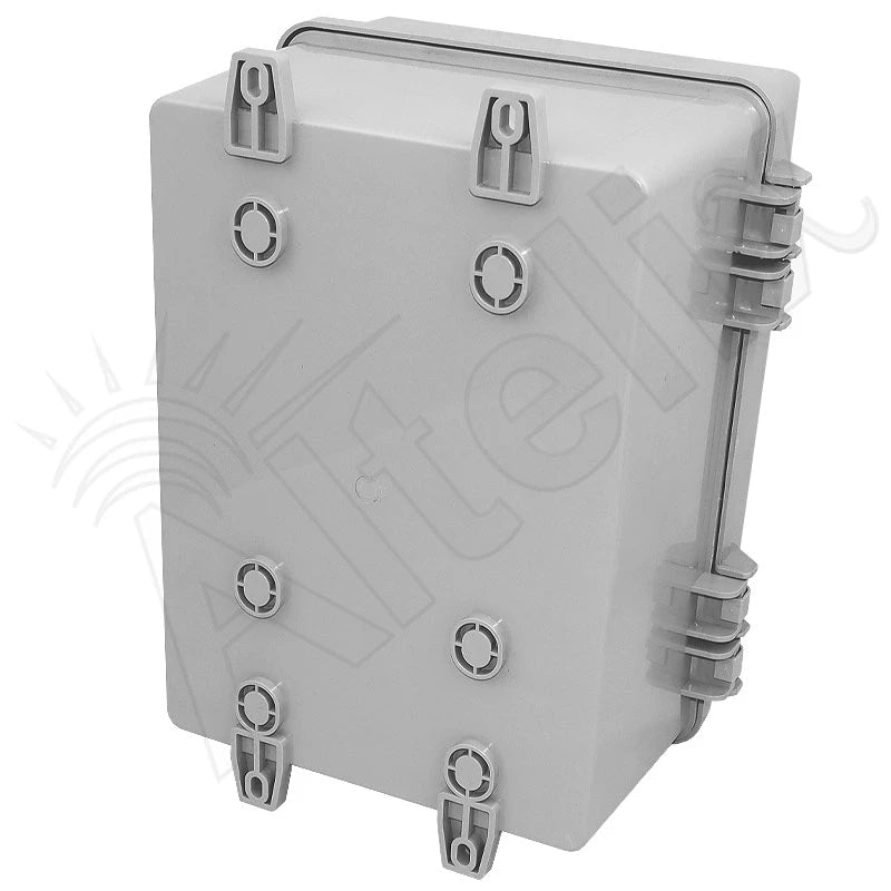 Altelix 12x9x7 Polycarbonate Vented Enclosure with Aluminum Equipment Mounting Plate & 120 VAC Outlets & Power Cord - Nema Supply