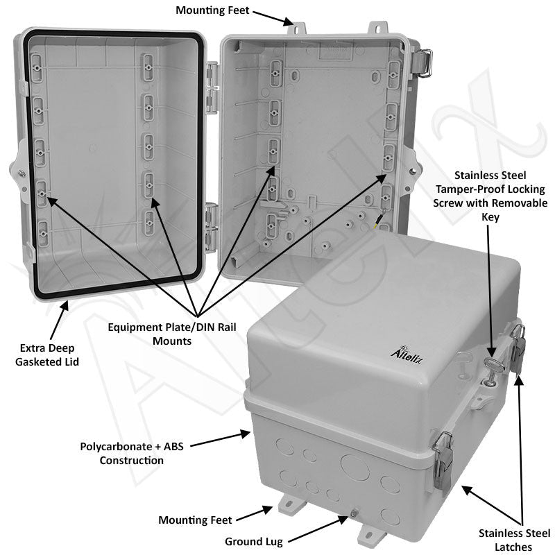 Altelix 12x9x9 Polycarbonate + ABS NEMA 4X RF Transparent Outdoor WiFi Enclosure - Nema Supply