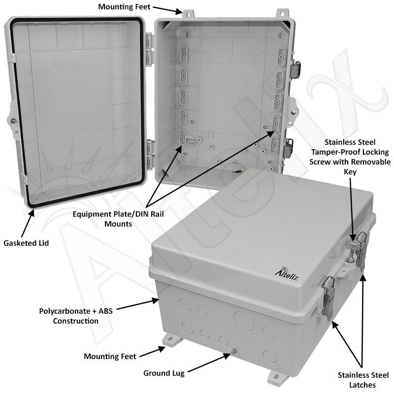 Altelix 14x11x7 NEMA 4X Polycarbonate Outdoor Enclosure - Nema Supply