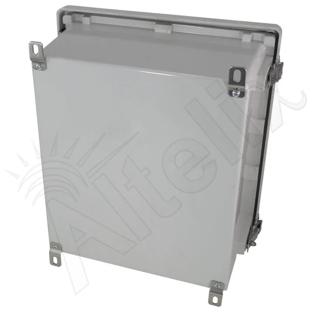 Altelix 14x12x10 Fiberglass Vented Weatherproof NEMA Enclosure with Blank Aluminum Mounting Plate - Nema Supply