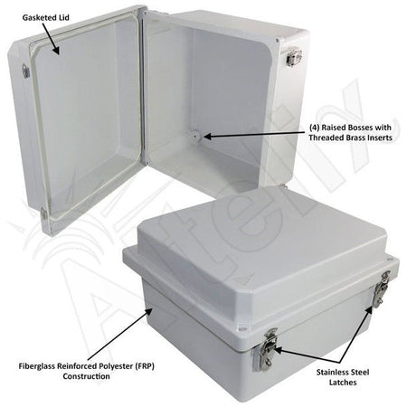 Altelix 14x12x10 Fiberglass Weatherproof NEMA 4X Enclosure - Nema Supply