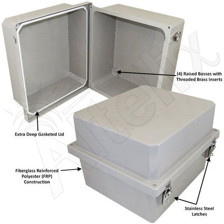 Altelix 14x12x10 Fiberglass Weatherproof NEMA 4X Enclosure - Nema Supply