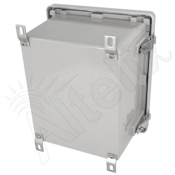 Altelix 14x12x10 Fiberglass Weatherproof NEMA 4X Enclosure with Blank Aluminum Mounting Plate - Nema Supply