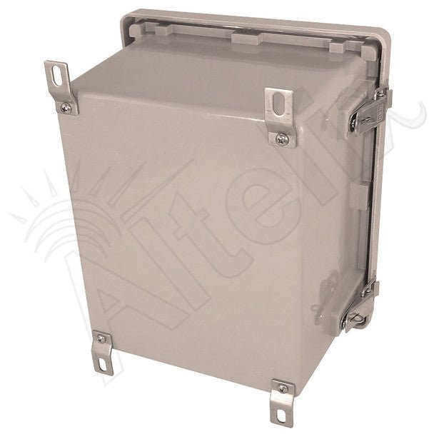 Altelix 14x12x10 Fiberglass Weatherproof NEMA Enclosure with Aluminum Mounting Plate and 120 VAC Outlets - Nema Supply