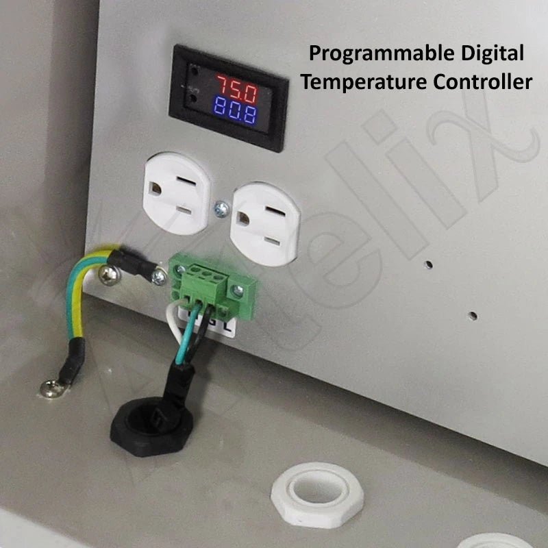 Altelix 14x12x6 Fiberglass Weatherproof Heated NEMA Enclosure with 120 VAC Outlets, Power Cord & 200W Heater with Digital Temperature Controller - Nema Supply