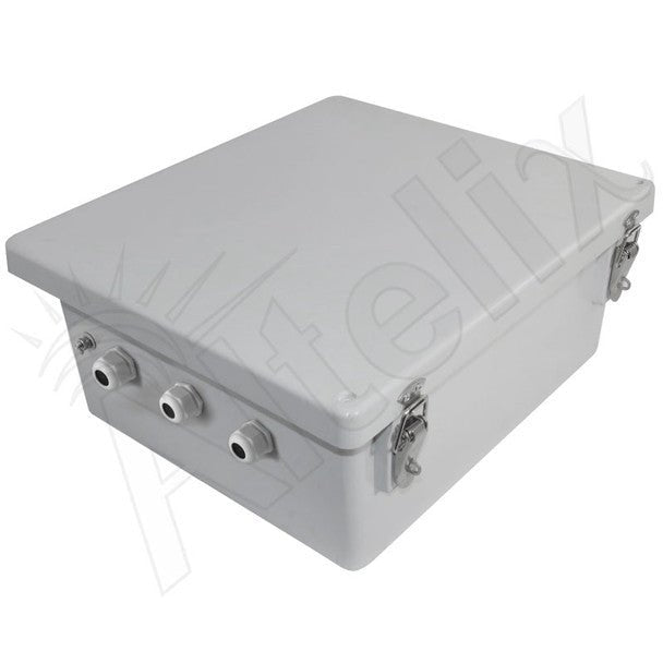 Altelix 14x12x6 Fiberglass Weatherproof NEMA Enclosure with Aluminum Mounting Plate & 120 VAC Outlets - Nema Supply