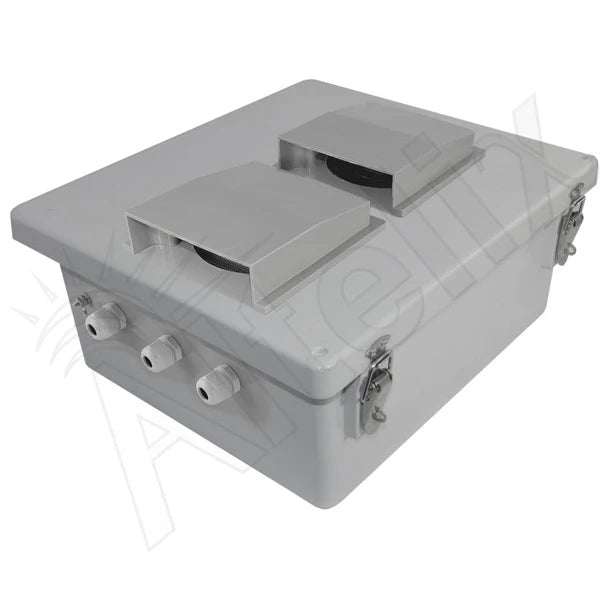 Altelix 14x12x6 Fiberglass Weatherproof Vented NEMA Enclosure with 12 VDC Cooling Fan - Nema Supply