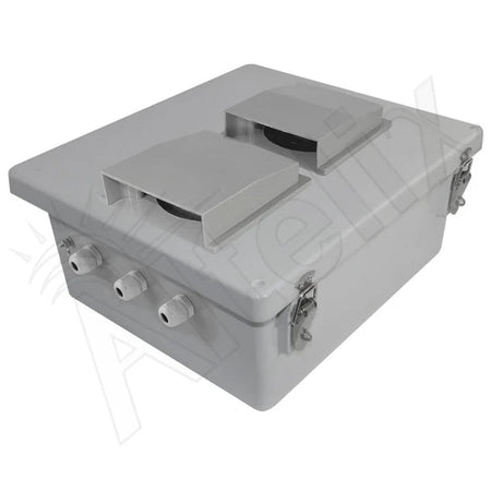 Altelix 14x12x6 Fiberglass Weatherproof Vented NEMA Enclosure with 12 VDC Cooling Fan - Nema Supply