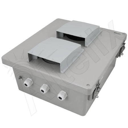 Altelix 14x12x6 Fiberglass Weatherproof Vented NEMA Enclosure with 24 VDC Cooling Fan - Nema Supply