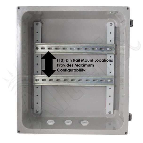 Altelix 14x12x6 Industrial DIN Rail Enclosure Fiberglass NEMA 4X IP66 - Nema Supply
