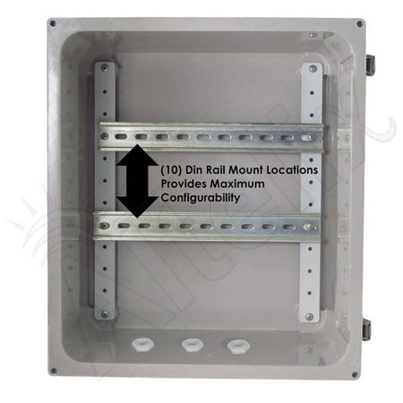 Altelix 14x12x6 Industrial DIN Rail Enclosure Fiberglass NEMA 4X IP66 - Nema Supply