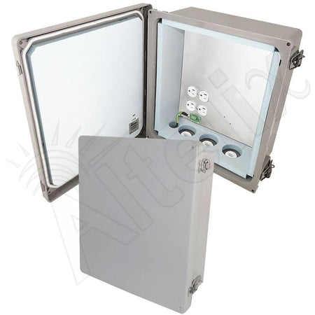 Altelix 14x12x6 Insulated NEMA 4X Fiberglass Weatherproof Heated Enclosure with 200W Heater & 120 VAC Outlets - Nema Supply